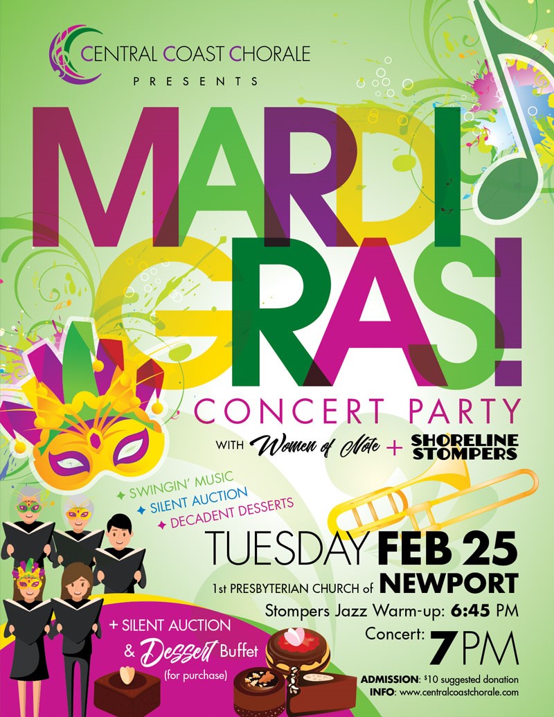 Mardi Gras Concert Party Oregon Coast Council for the Arts