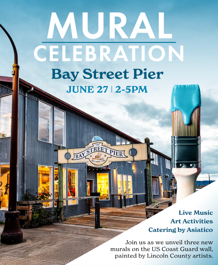 Poster for Mural Celebration on the Newport Bayfront - at the Bay Street Pier - on June 27, 2026