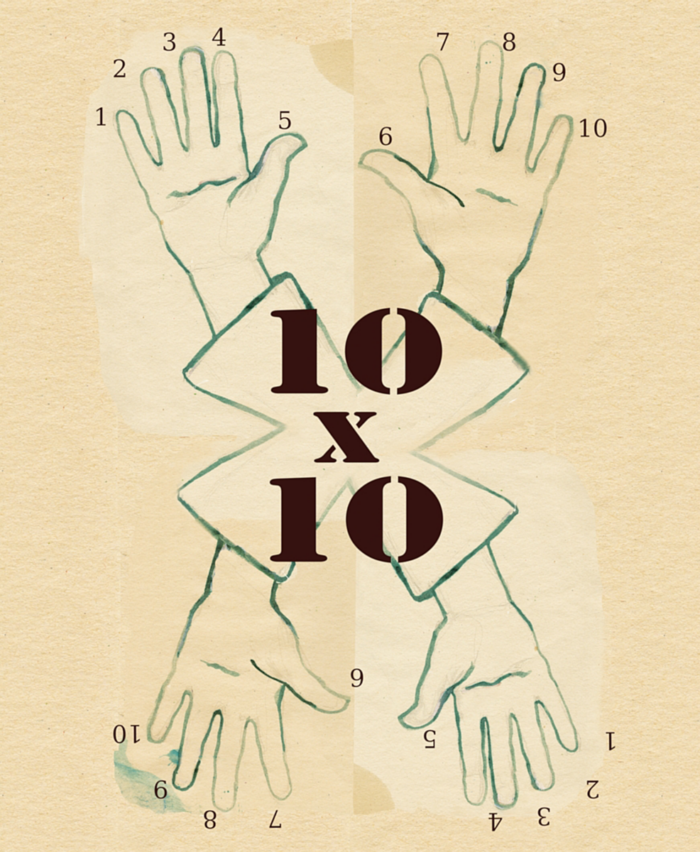 Poster for 10 x 10 - An exhibit presented by Coastal Arts Guild at Newport Visual Arts Center