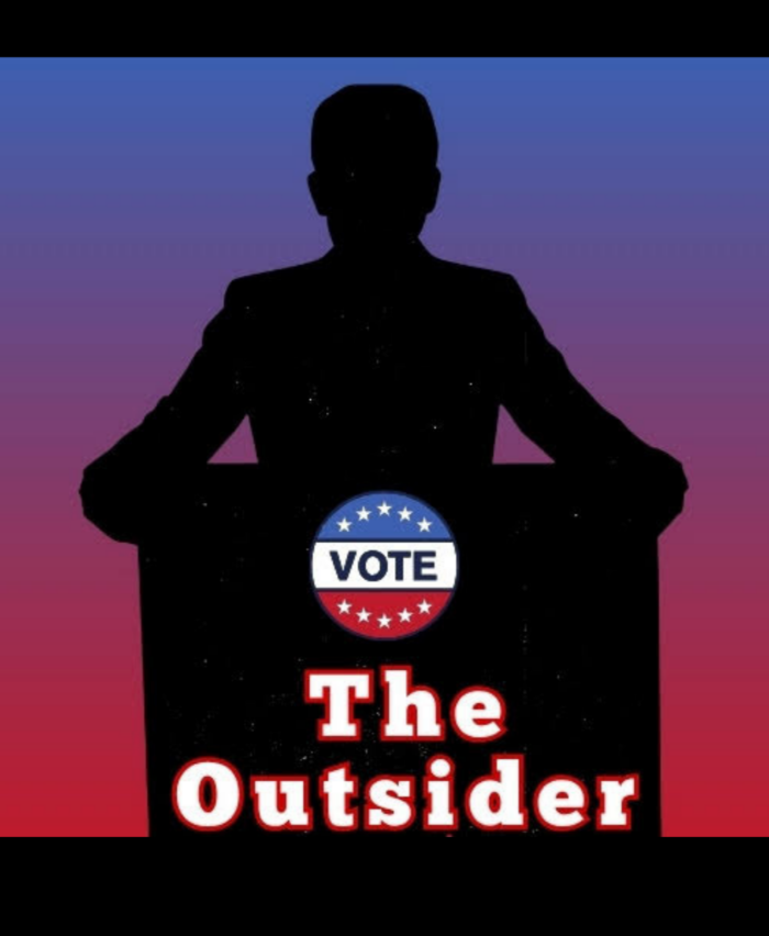 Poster for The Outsider at Theatre West in Lincoln City Oregon