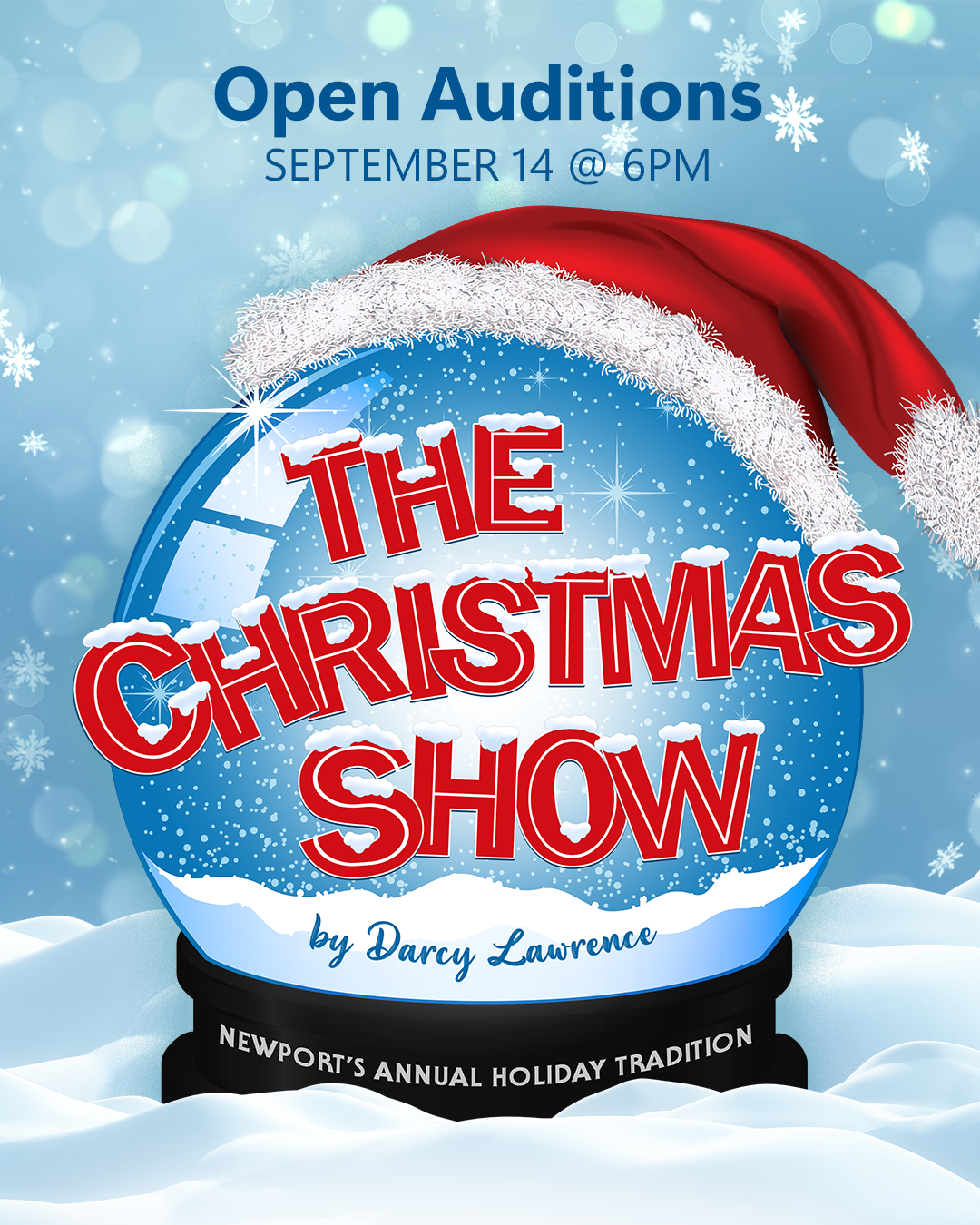 Poster - Open Auditions for The Christmas Show by Darcy Lawrence