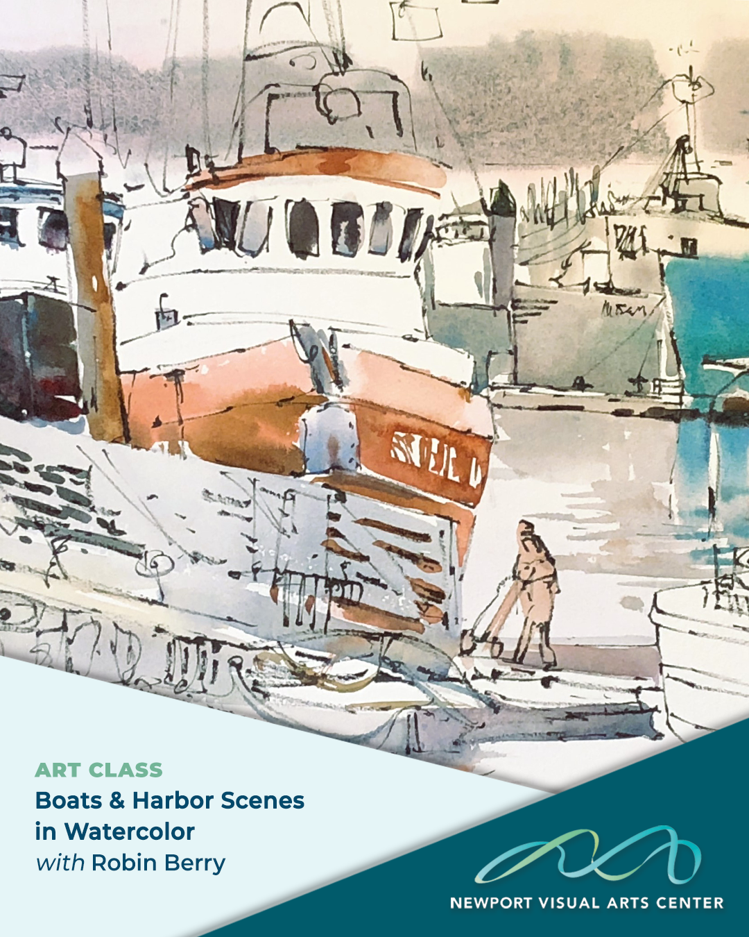 Boats and Harbor Scenes in Watercolor